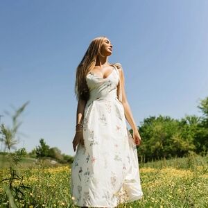 Floral White Summer Dress